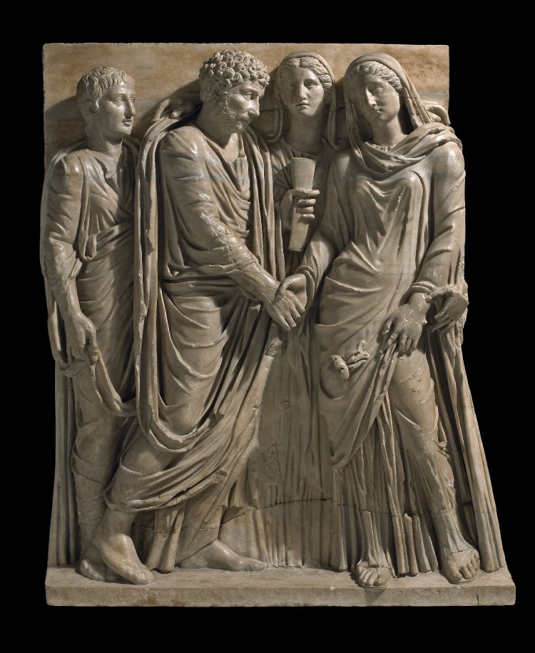Detail from 2nd century sarcophagus © Trustees of the British Museum