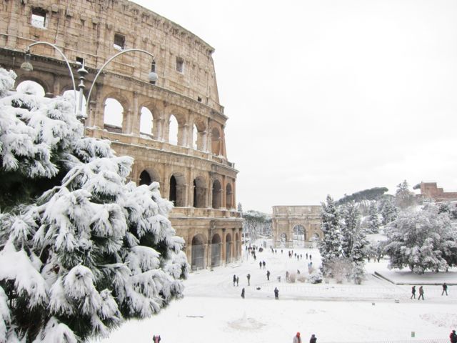 Rome in snow