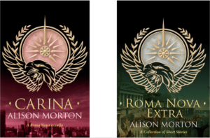 Covers of the first editions of CARINA and ROMA NOVA EXTRA
