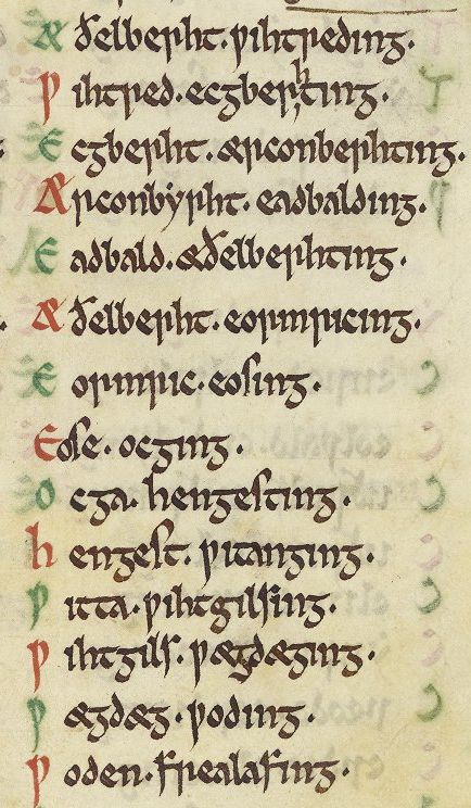 The ancestry of King Æthelberht II of Kent in the Textus Roffensis