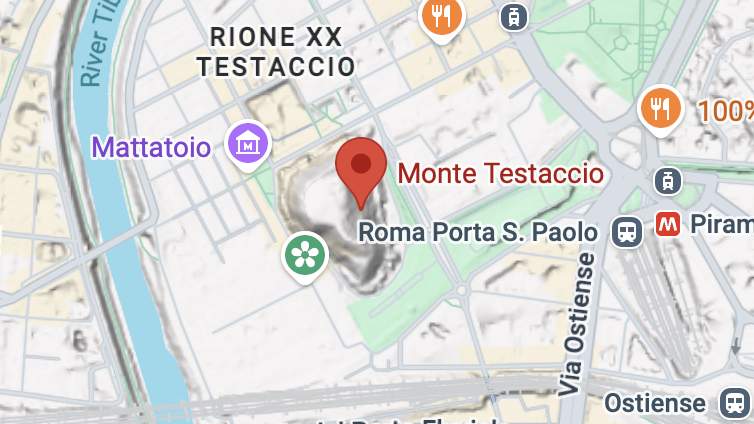 Screenshot Google Maps of Monte Testaccio in Rome